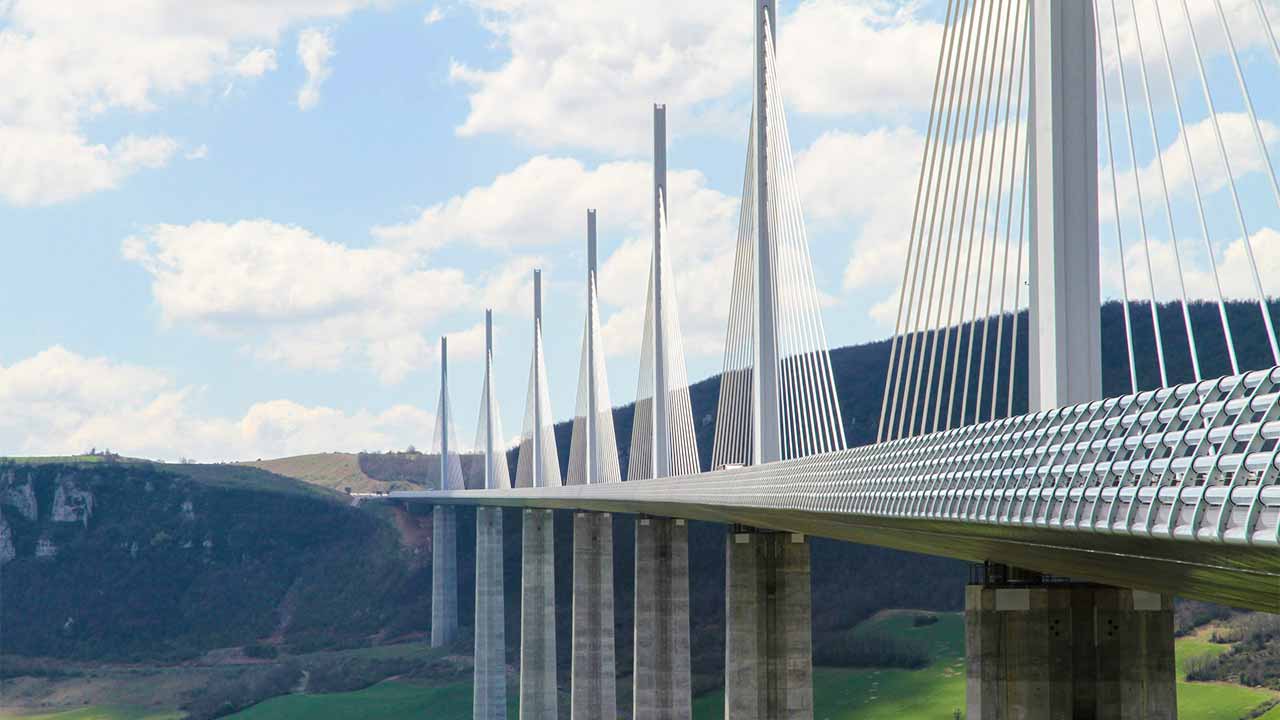 Brücke in Millau, Frankreich