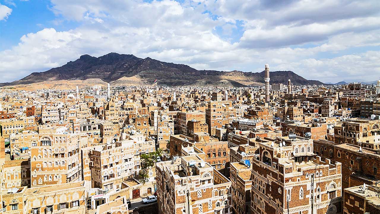 Blick auf die jemenitische Hauptstadt Sanaa