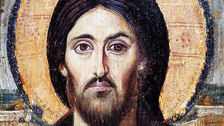 Jesus auf einem Gemälde des 6. Jahrhunderts