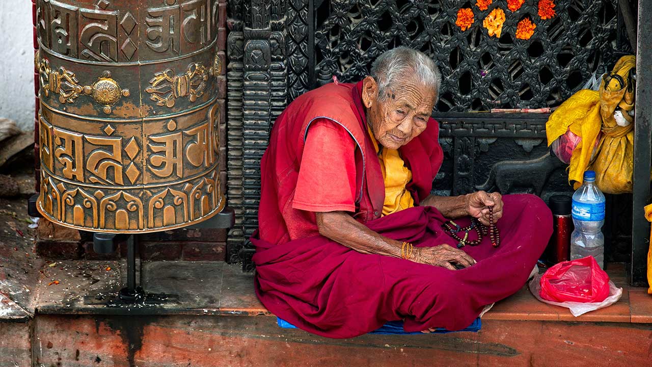 Buddhistin in Kathmandu, Nepal