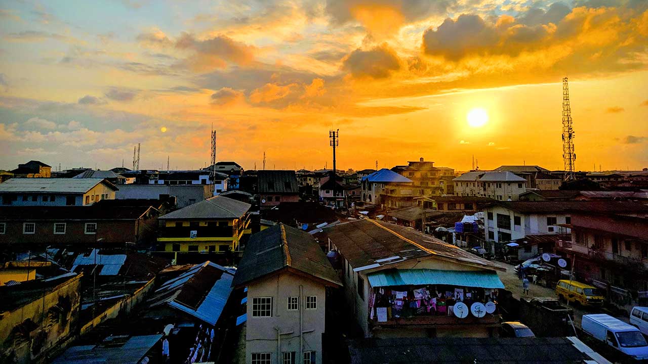Sonnenuntergang in Lagos, Nigeria