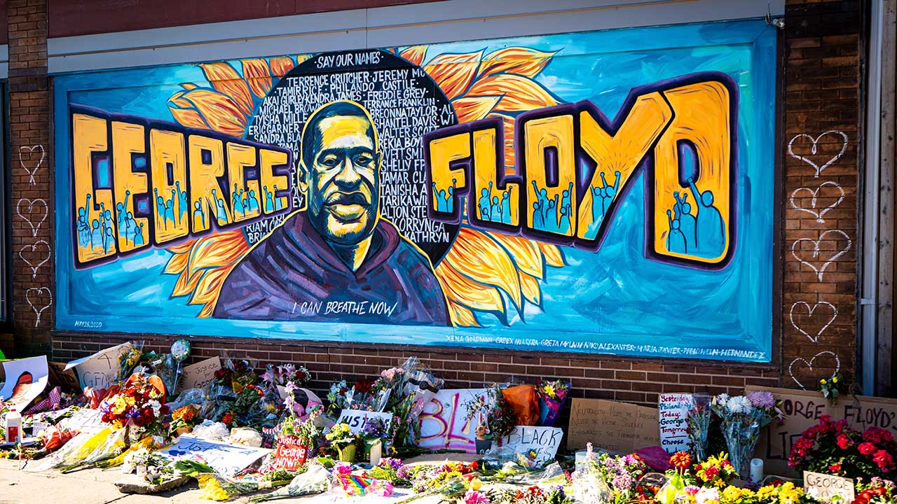 Graffiti in Minneapolis zu Ehren von George Floyd