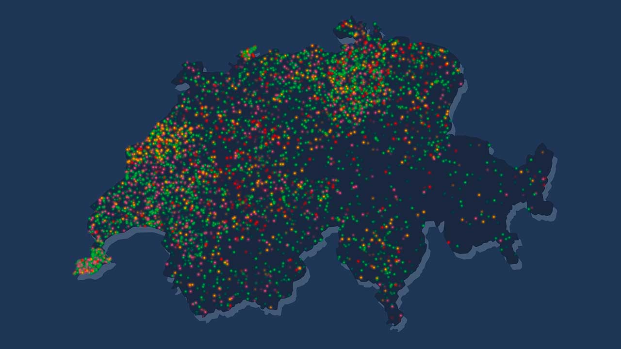 Karte der Aktion Lichtschenken mit den Standorten der virtuellen Kerzen