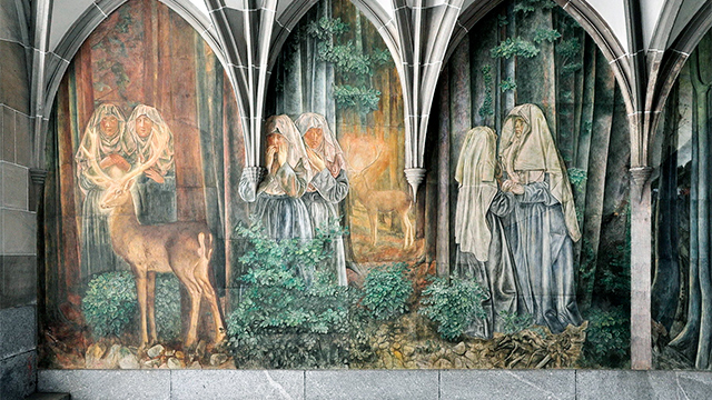 Fresko im Kreuzgang des Fraumünsters Zürich