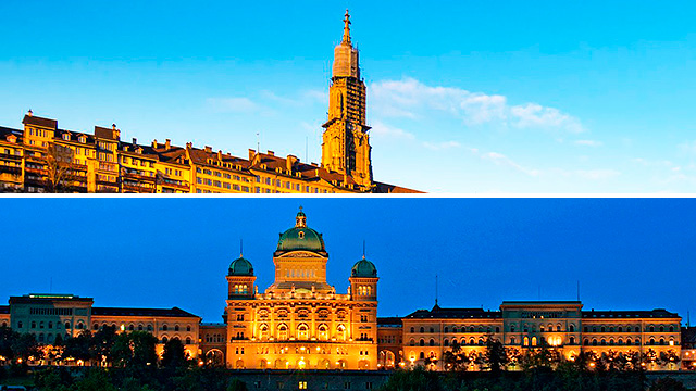 Münster und Bundeshaus in Bern