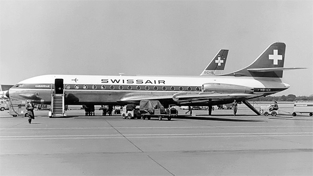 Flugzeug der Swissair 1961
