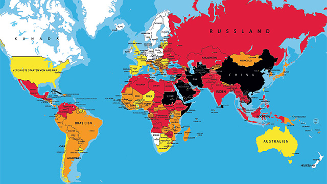 Weltkarte zur Pressefreiheit